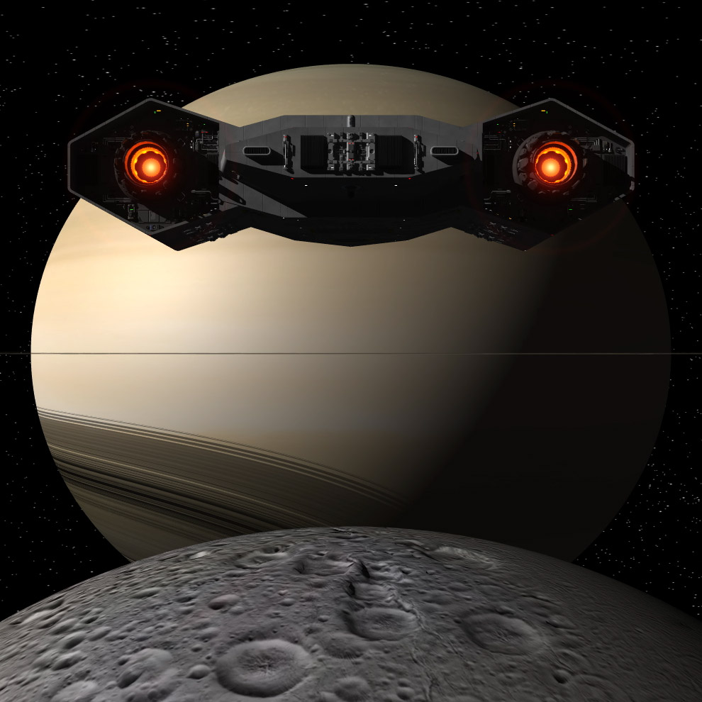 Ruimteschip-nadert-Saturnus